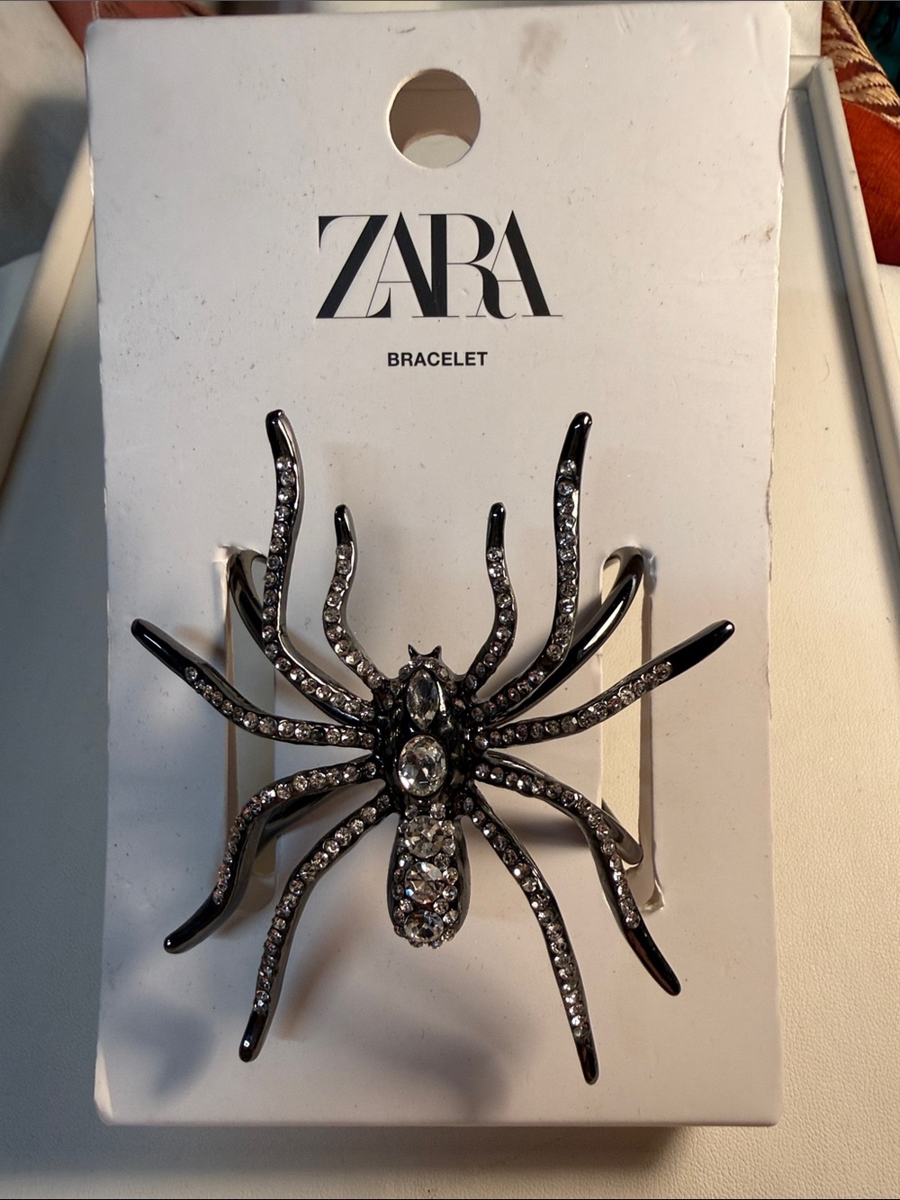 ZARA Black Crystal Spider Cuff Bracelet